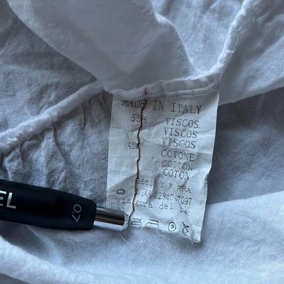 White Lace Babydoll Mini Dress Womens Medium/Large Boho Tassels Made in Italy - Picture 4 of 7